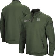 COLOSSEUM Men's Colosseum Olive Nebraska Huskers OHT Military Appreciation Digit Quarter-Snap Jacket