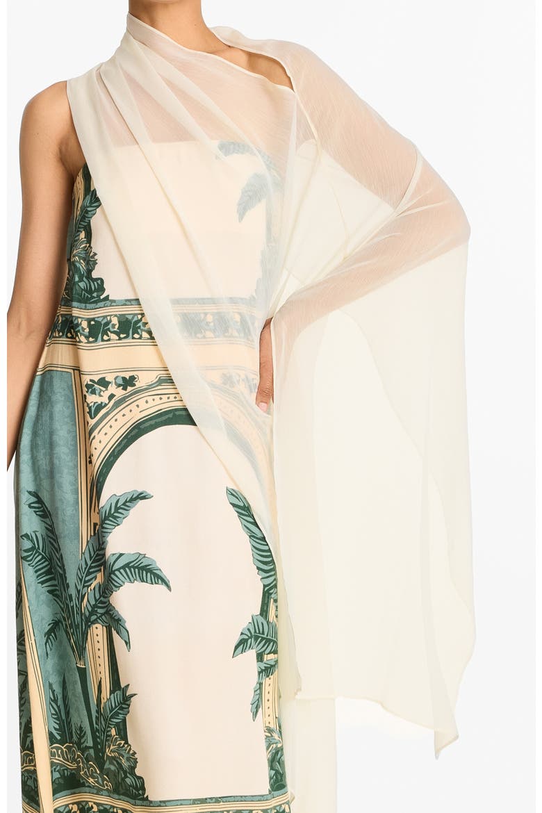 Tubi Ben Strapless Dress Viva With Shawl, Alternate, color, Viva Olive