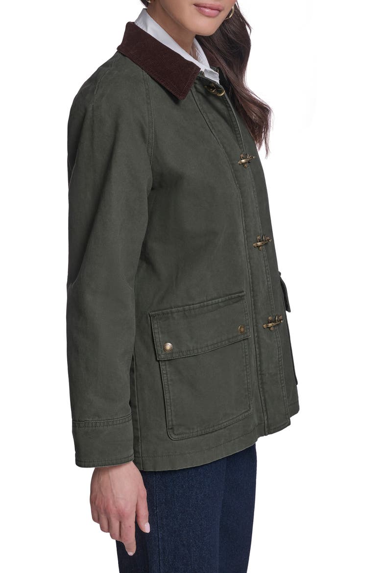 Cotton Barn Jacket, Alternate, color, OLIVE NIGHT
