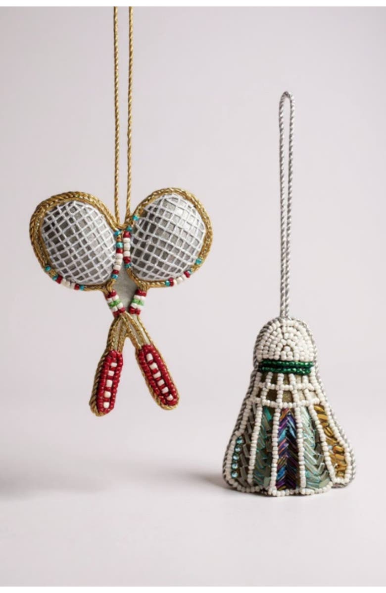 Pillowpia Badminton Ornament Set, Main, color, Gingerbread