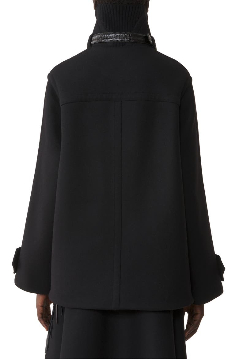 Short Wool Coat With Stand-Up Collar, Alternate, color, Black