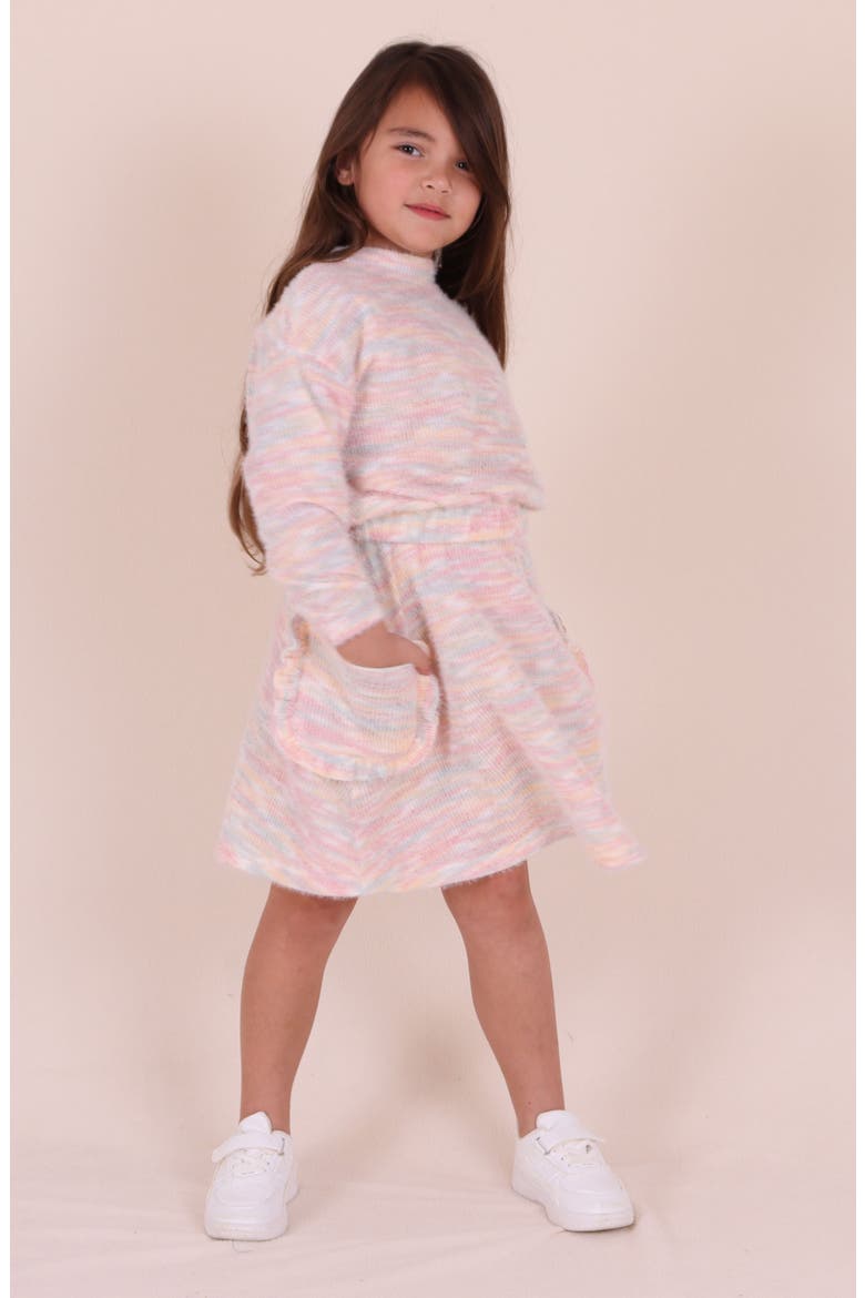 Kids' Frill Pocket Sweater Skirt, Alternate, color, PINK MULTI