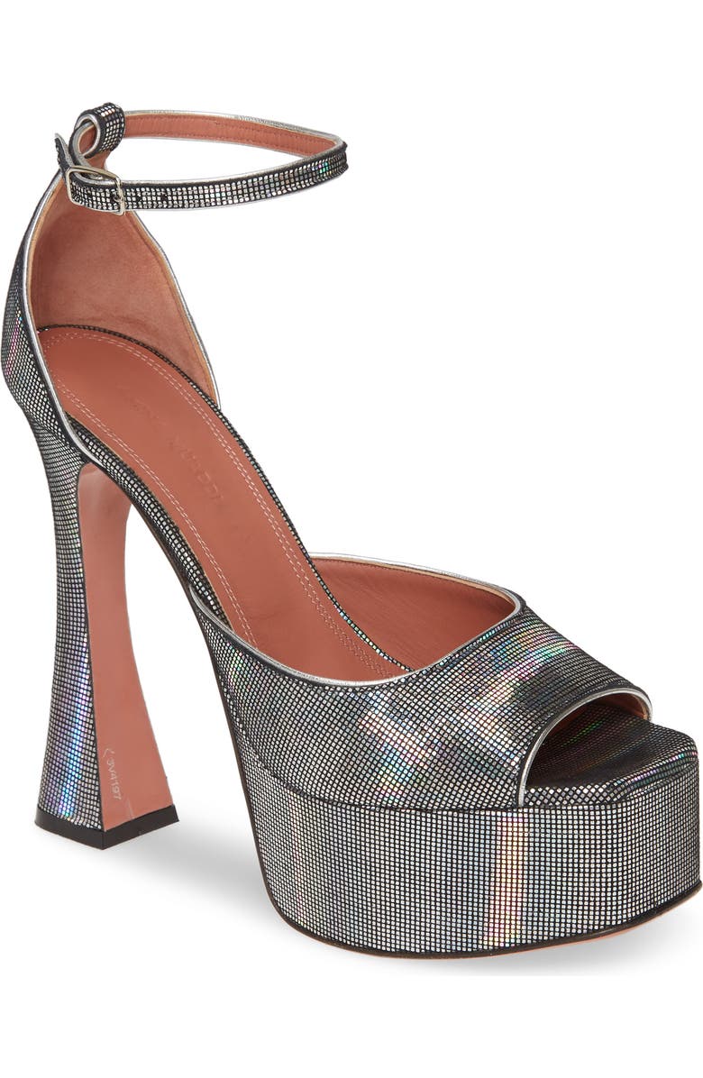 Amina Muaddi Bianca Platform Sandal, Main, color,