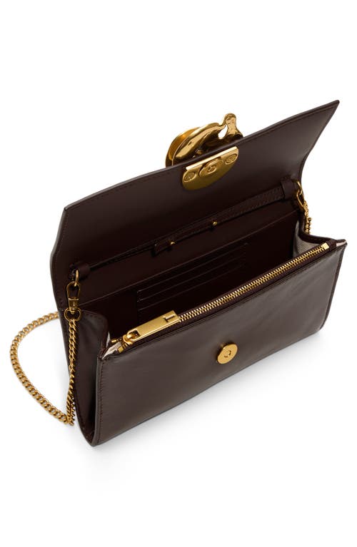 Ted Baker London Kira Rose Leather Clutch In Brown