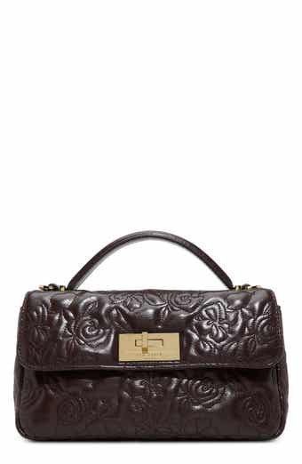 Lia Faux Leather Rose Quilted Crossbody Bag