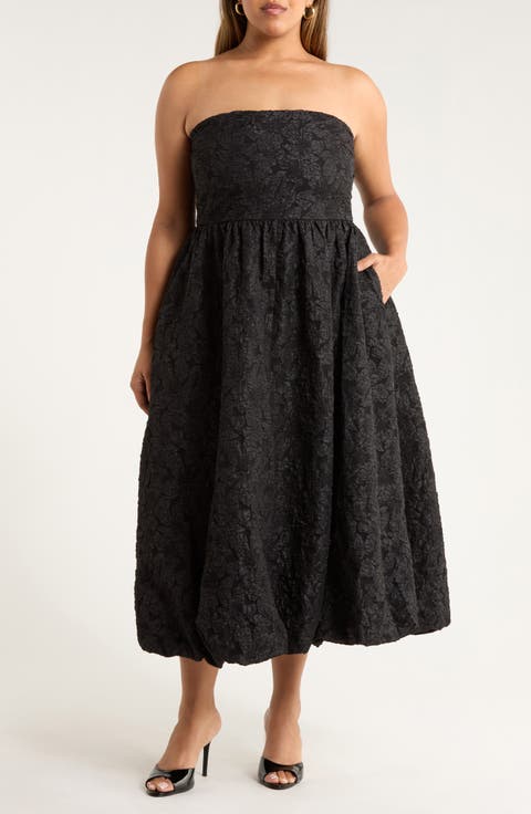 Arielle Floral Jacquard Midi Dress (Plus)