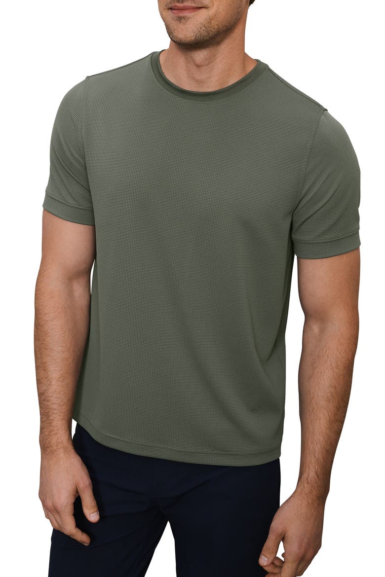 Waffle Tech Crew T-Shirt, Main, color, OLIVE SHADOW