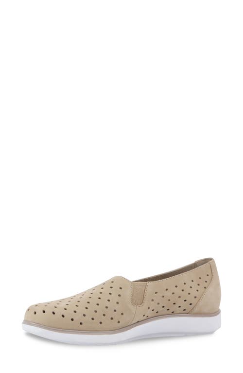 Munro Ridley Perforated Sneaker In Light Taupe