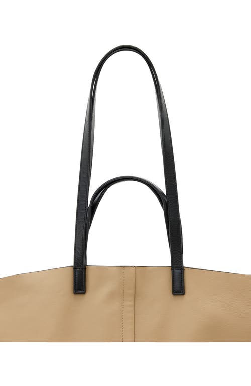 Shop Allsaints Phoenix Leather East/west Tote In Mink Brown