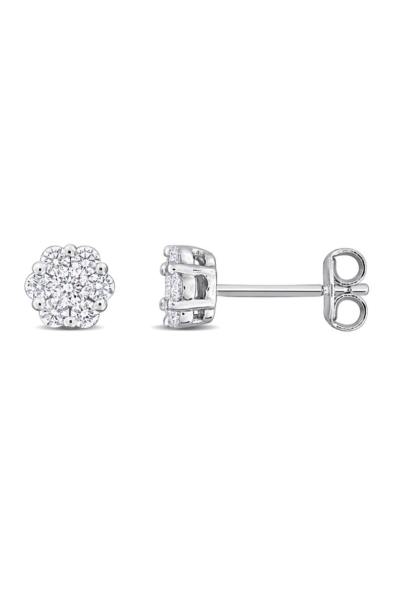 Lab-Grown Cluster Stud Earrings Sterling Silver, Main, color, Sterling Silver