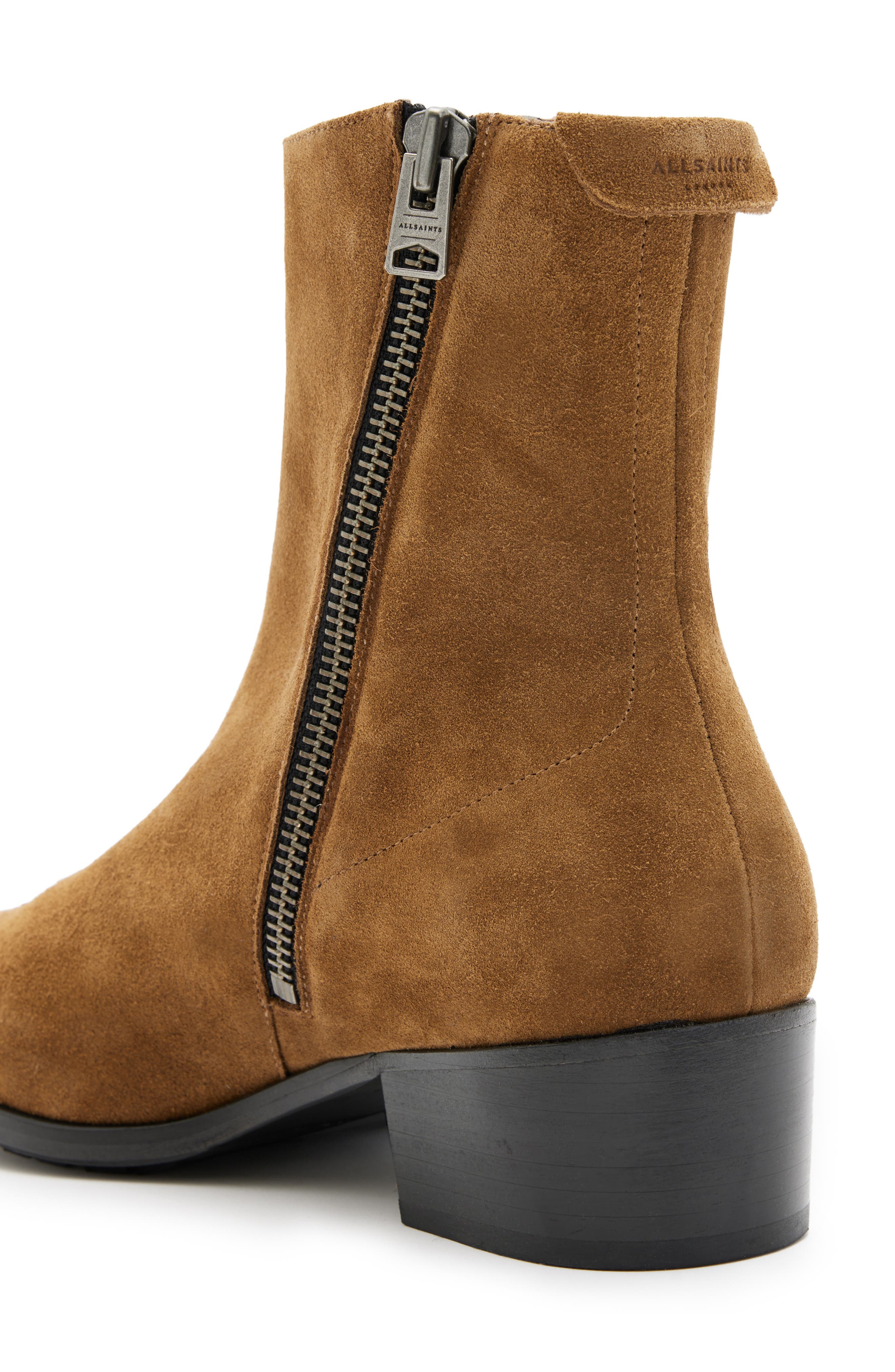 AllSaints Bonham Suede Zip Boot, Alternate, color, 