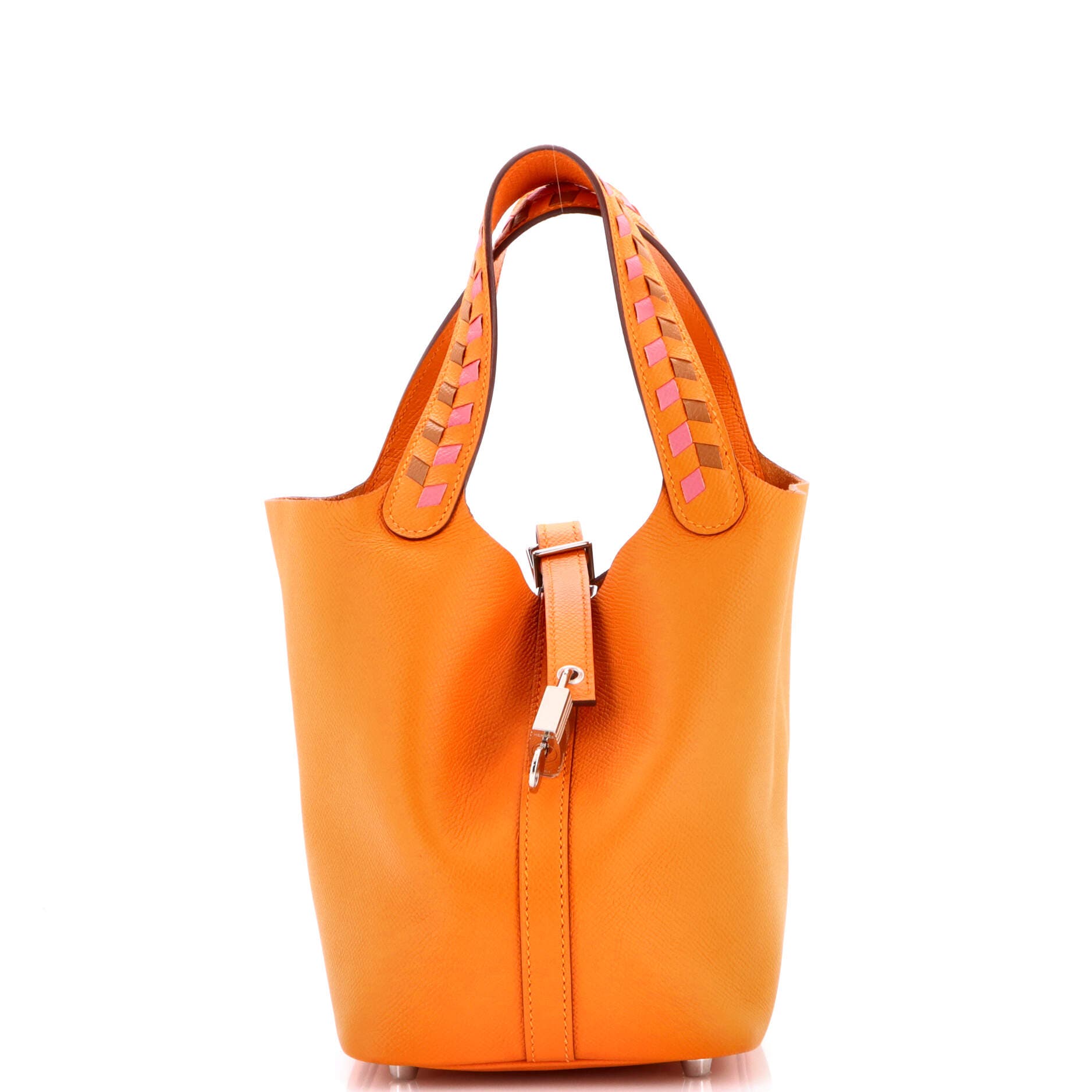 Picotin Lock Bag Tressage Epsom PM, Main, color, Orange