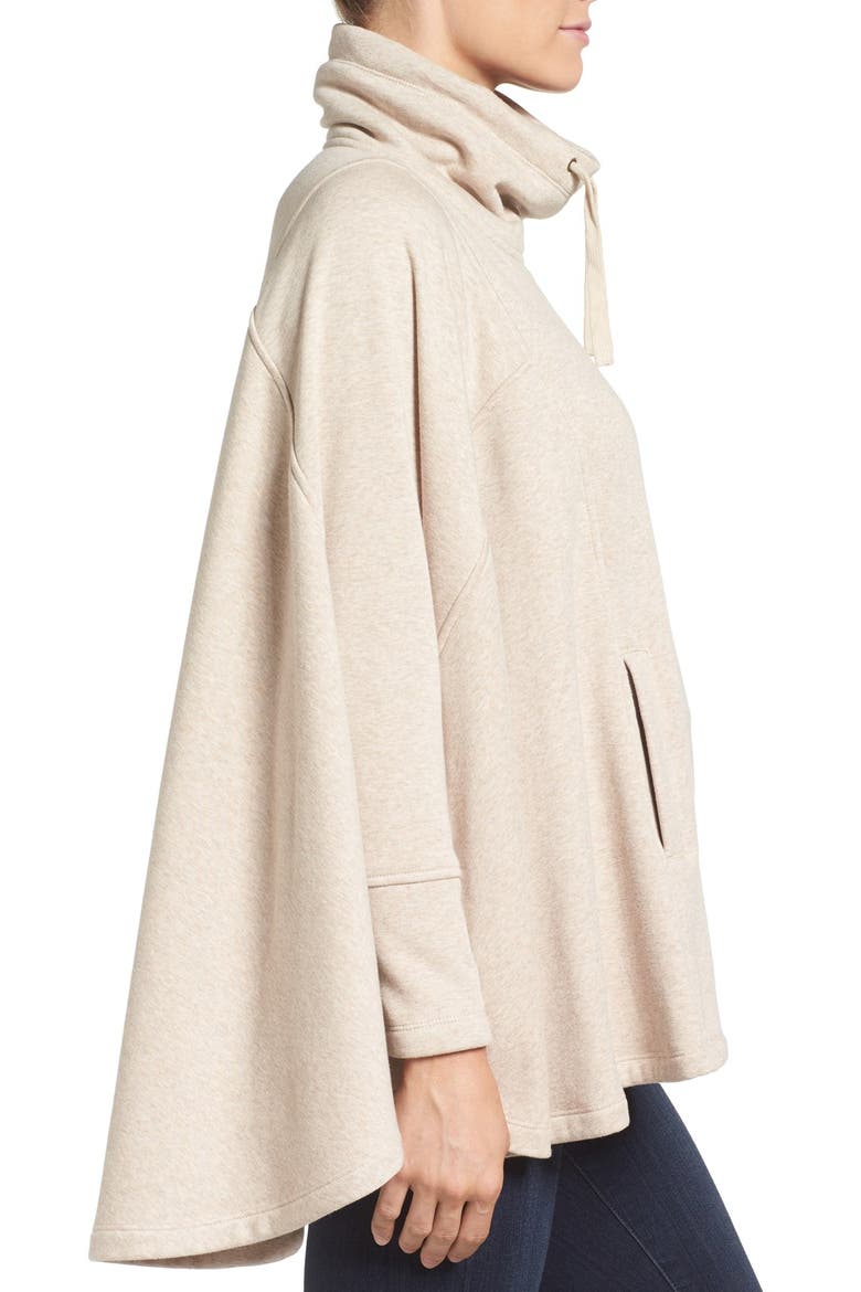Pichot Turtleneck Poncho, Alternate, color, OATMEAL HEATHER