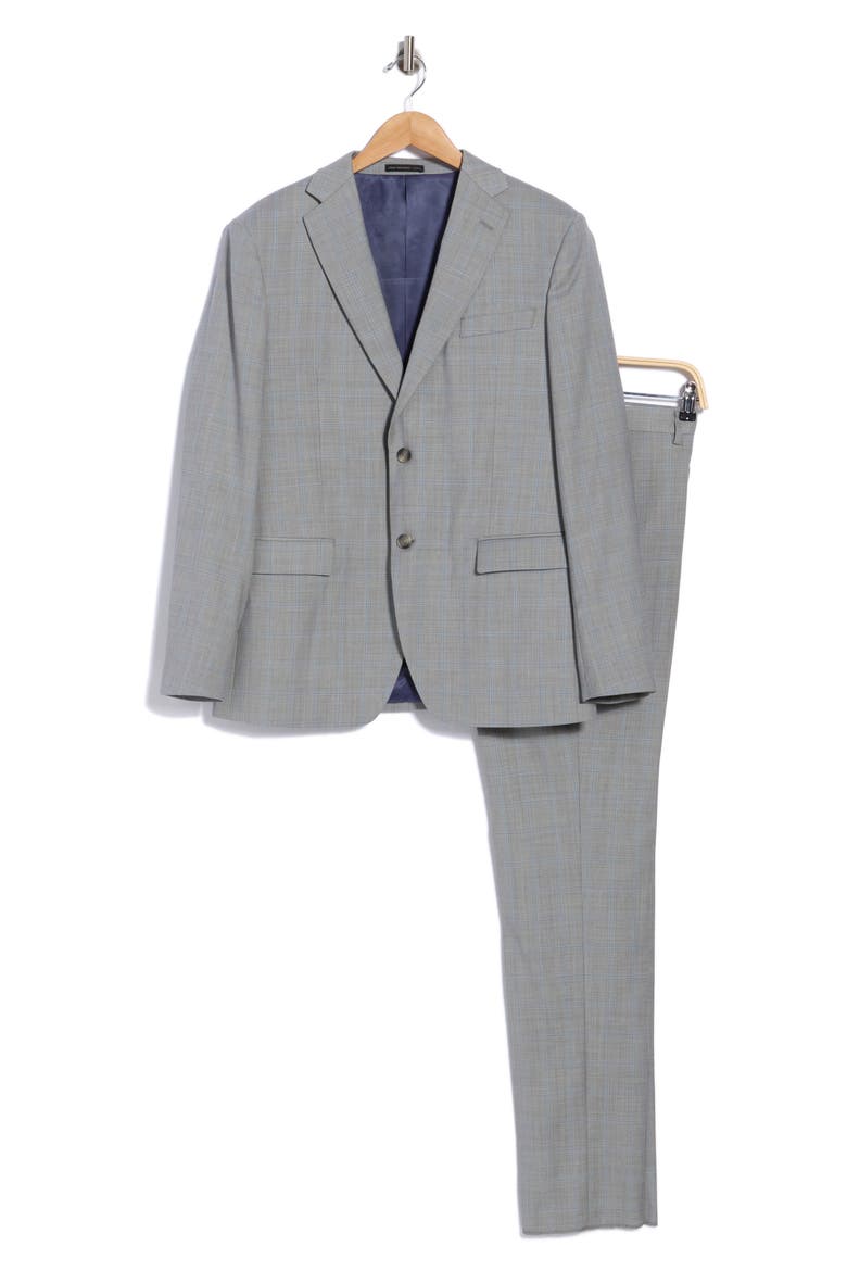 Windowpane Two Button Suit, Main, color, GREY