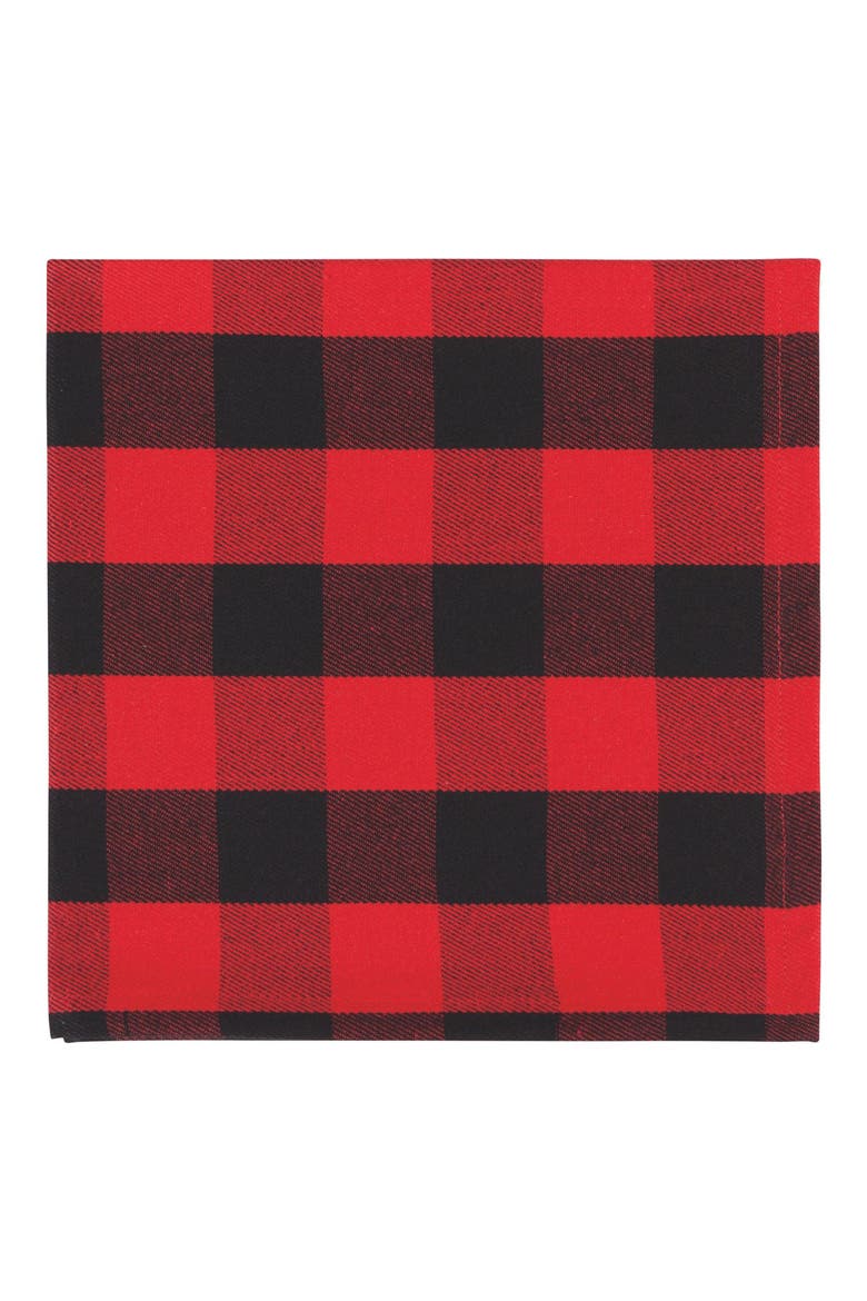 Set of 4 Buffalo Check Napkins, Alternate, color, RED BUFFALO CHECK