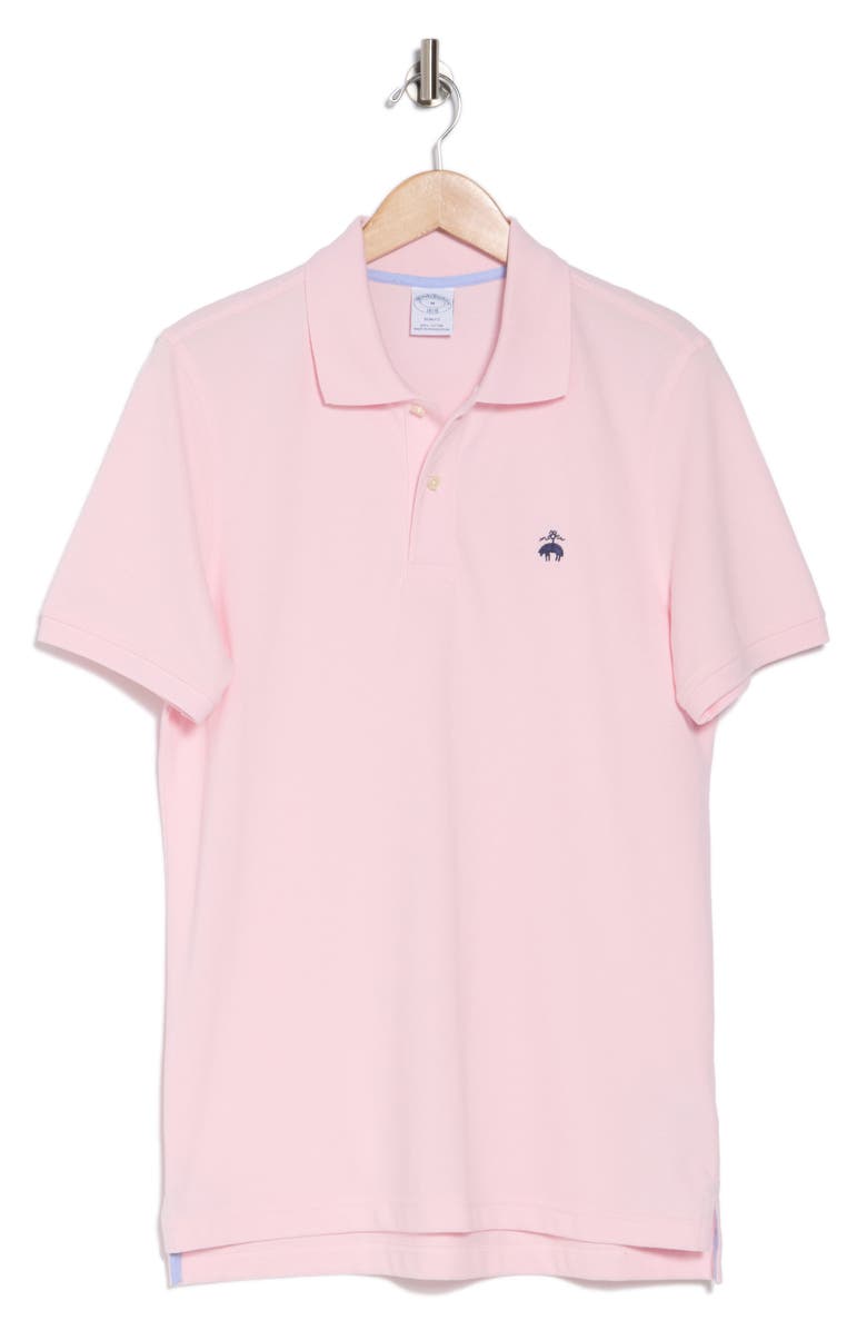 Brooks Brothers Cotton Piqué Knit Polo, Alternate, color, Pink
