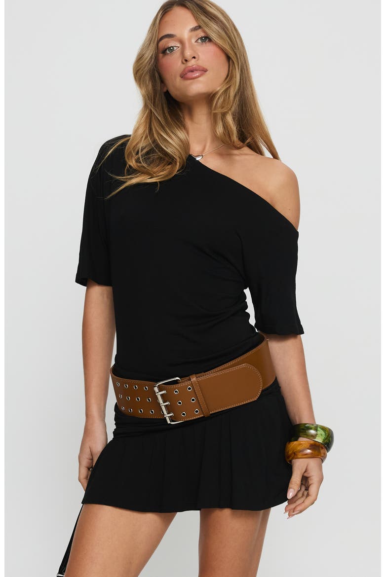 Haylo Off the Shoulder Minidress, Alternate, color, BLACK
