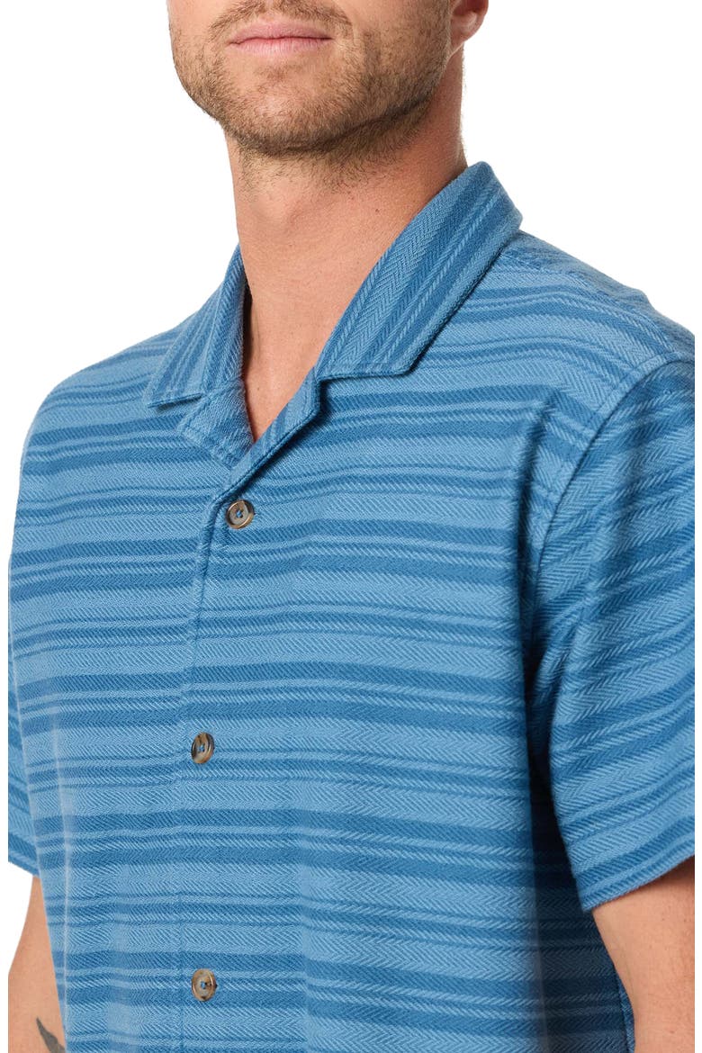 Country Club Stripe Knit Camp Shirt, Alternate, color, CAPTAINS BLUE