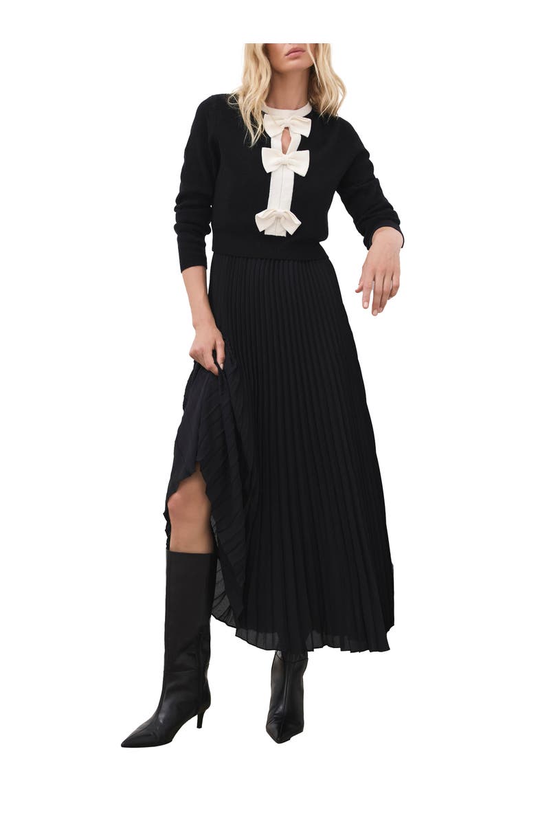 MINT VELVET Bow Detail Knit Maxi Dress, Main, color, Black