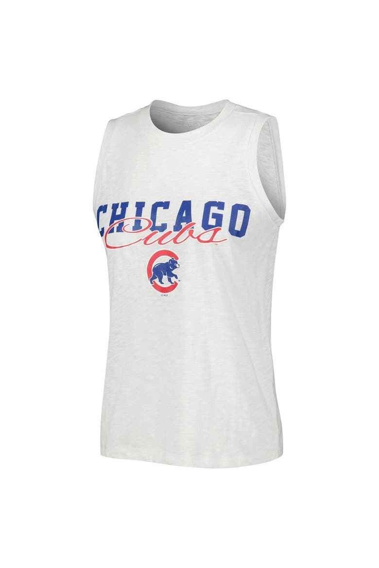 Women's Concepts Sport White Chicago Cubs Reel Pinstripe Tank Top & Shorts Sleep Set, Alternate, color, White