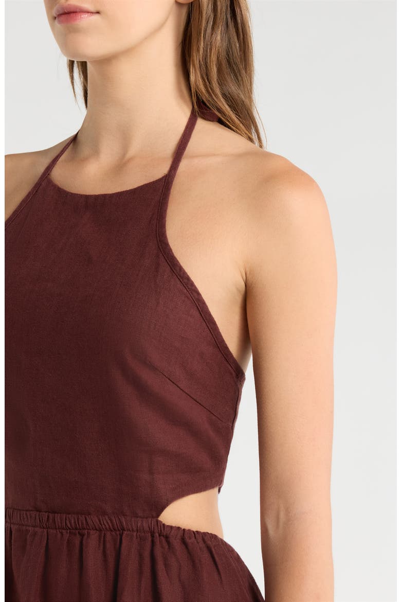 SoftWash Linen Halter Dress, Alternate, color, ICED MOCHA