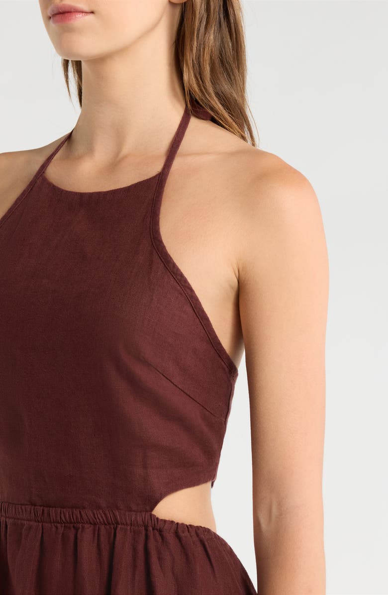 Beyond Yoga SoftWash Linen Halter Dress, Alternate, color, Iced Mocha