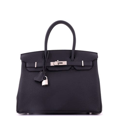 Birkin Handbag Black Togo with Palladium Hardware 30