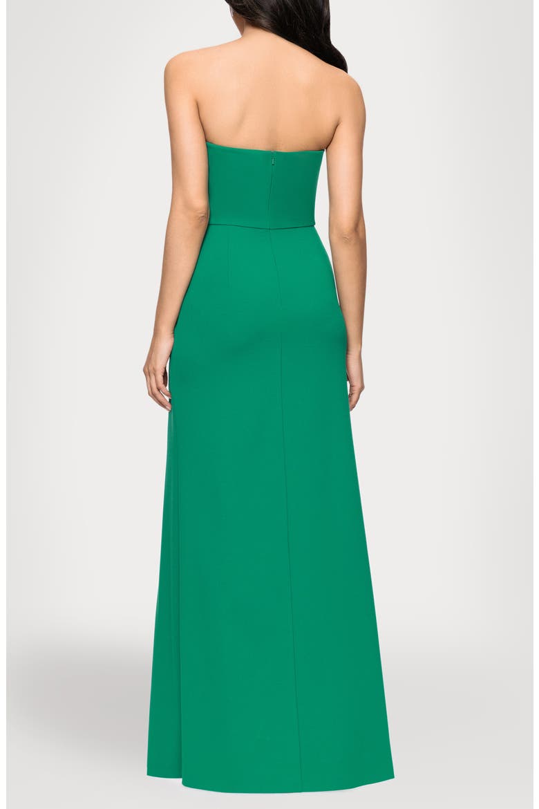 Ruched Strapless Scuba Gown, Alternate, color, GREEN