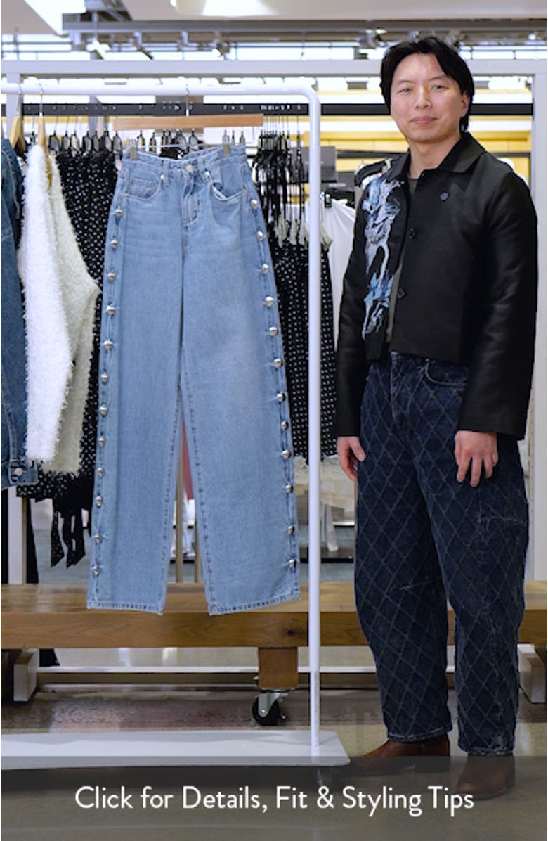 Franklin Studded Barrel Leg Jeans, sales video thumbnail