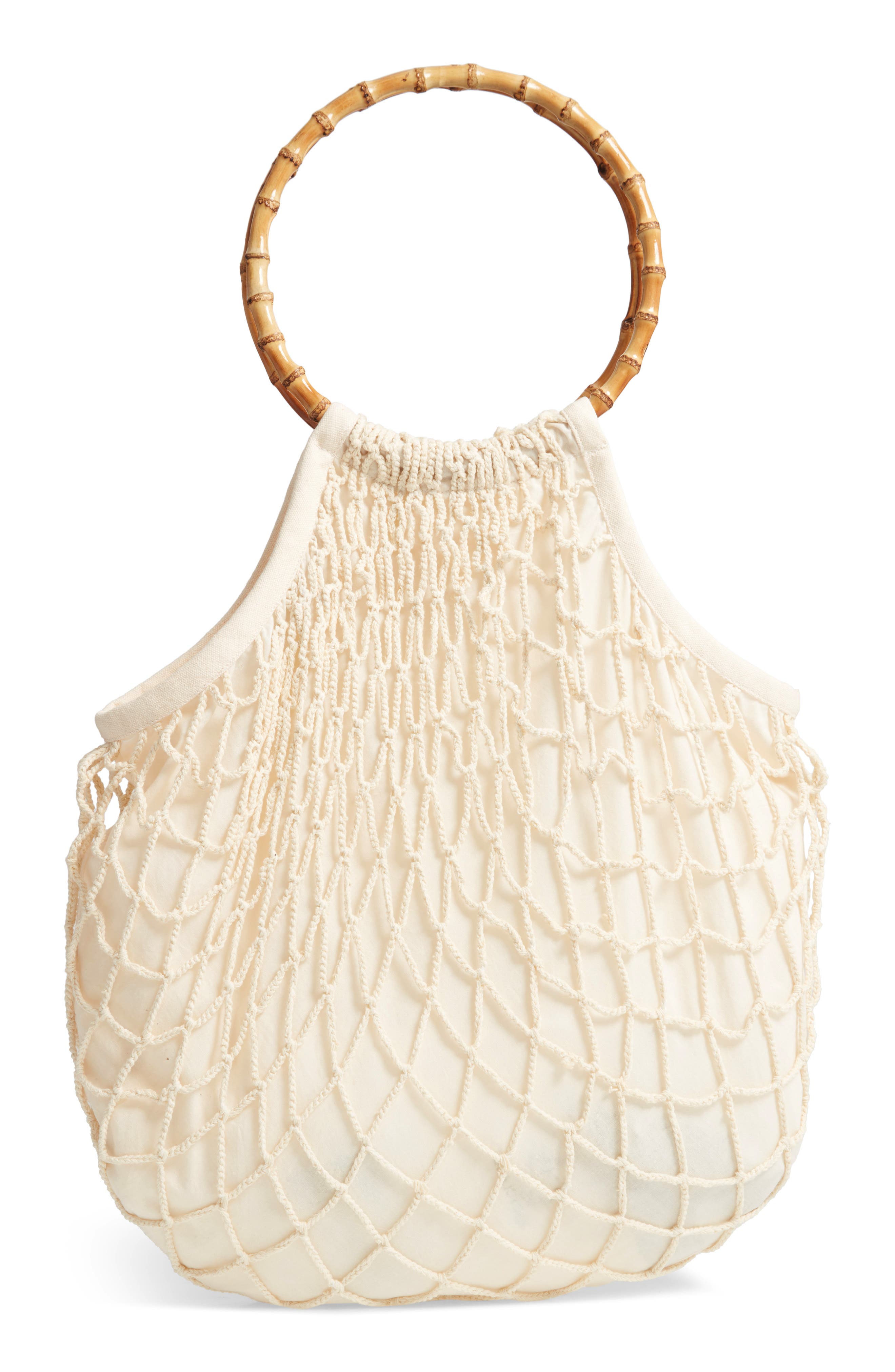 L Space Simon Net Hobo Bag, Main, color, NATURAL