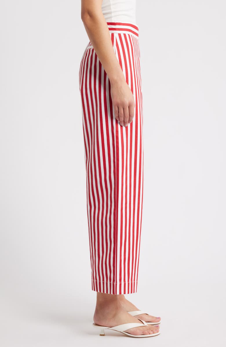 French Connection Keller Stripe Wide Leg Pants, Alternate, color, 60-Crimson Red