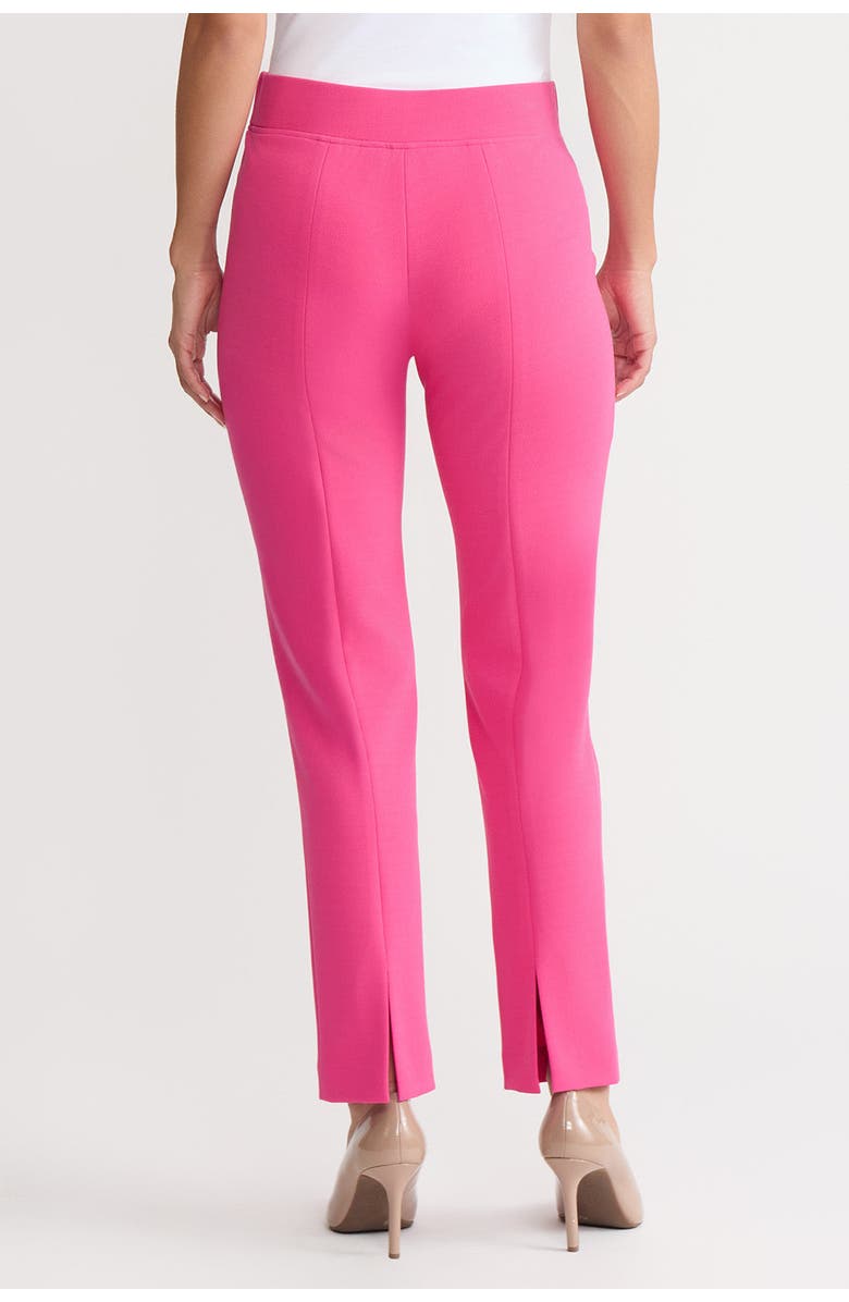 Ming Wang Stretch Deco Crepe Straight-Leg Pants, Alternate, color, Carmine Rose