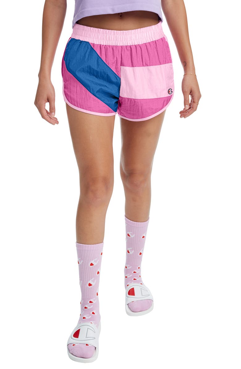 Champion Colorblock Crinkle Nylon Shorts, Main, color,