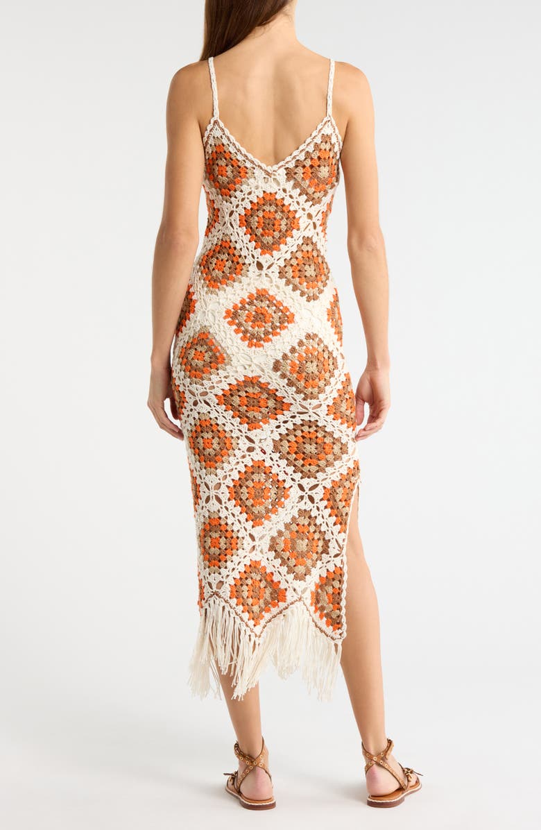 Elan Crochet Maxi Cover-Up Dress, Alternate, color, White Clay Combo