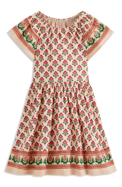 Kids' Print Flutter Sleeve Cotton Twirly Dress (Toddler, Little Kid & Big Kid)