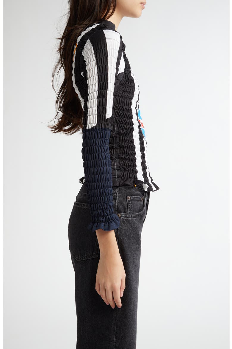 Shirred Soccer Jersey, Alternate, color, BLACK/ BLUE/ WHITE MULTI