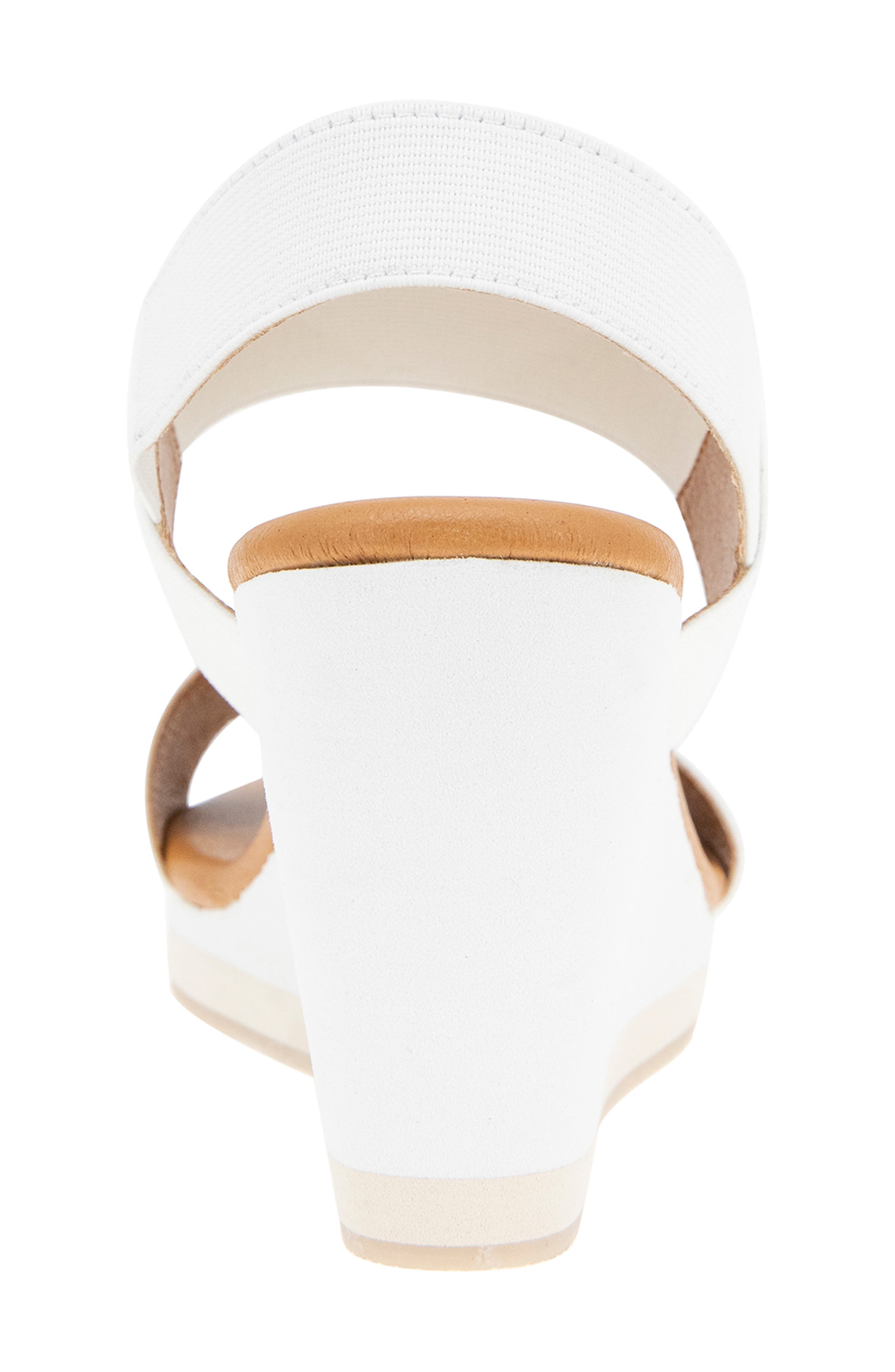 André Assous Nikola Slingback Wedge Sandal, Alternate, color, White