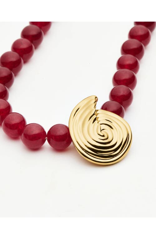 Missoma Spiral Pendant Beaded Necklace In Red