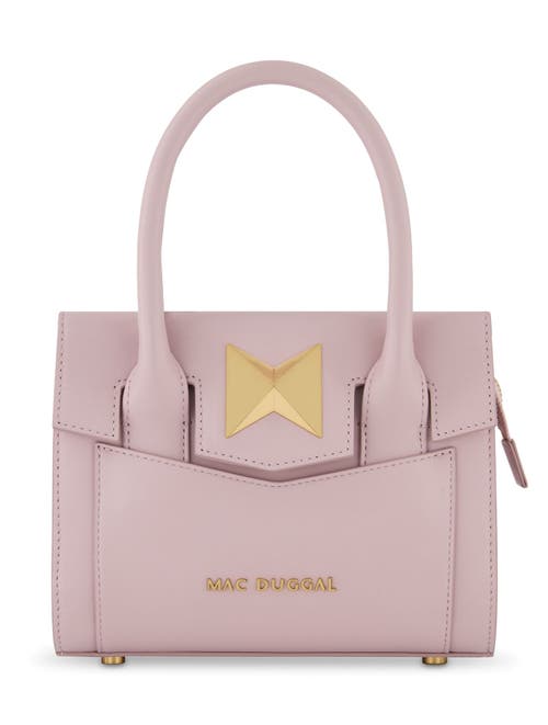 Mac Duggal Gold Plated Hardware Small Leather Tote Bag In Wisteria
