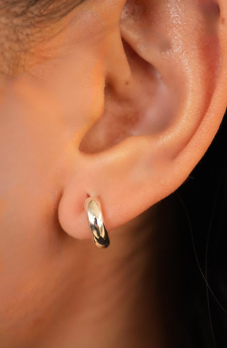 Argento Vivo Sterling Silver Small Chubby Huggie Hoop Earrings, Alternate, color, Silver