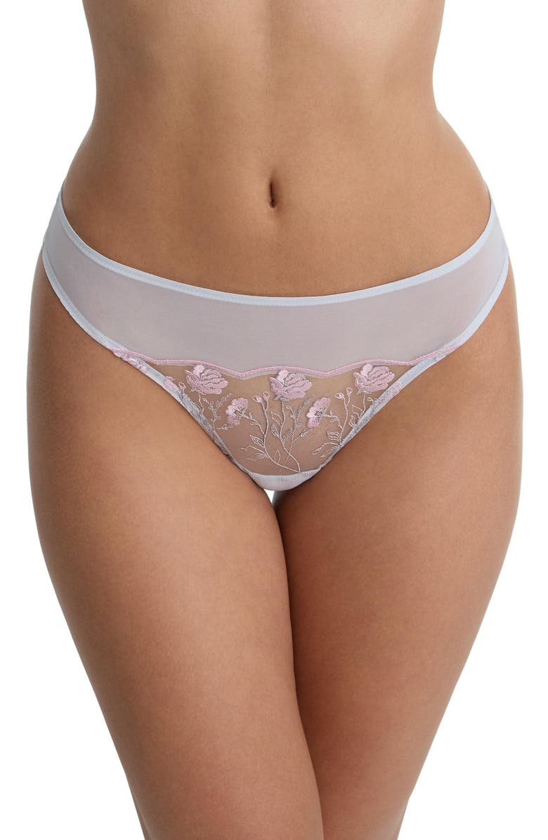 Skarlett Blue Enamoured Lace Thong, Main, color, Dusty Shimmer