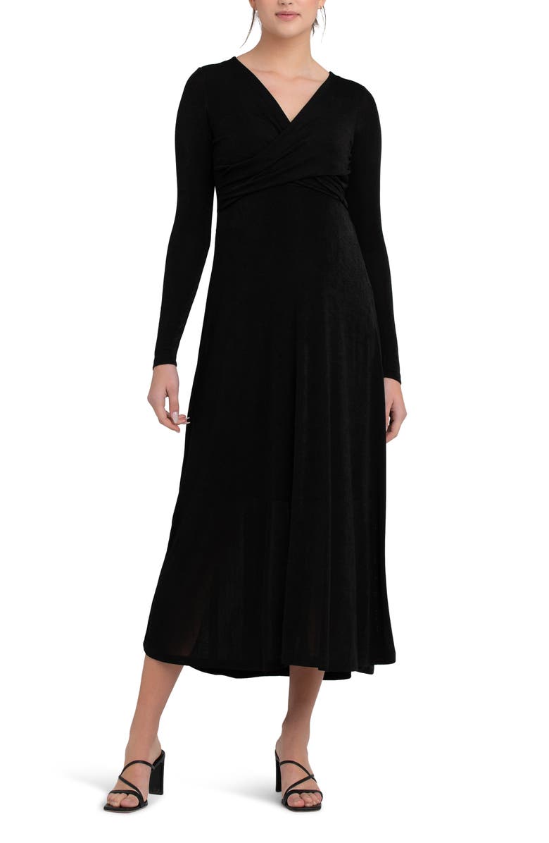 Ripe Maternity Portia Twist Front Long Sleeve Maternity/Nursing Dress, Alternate, color,