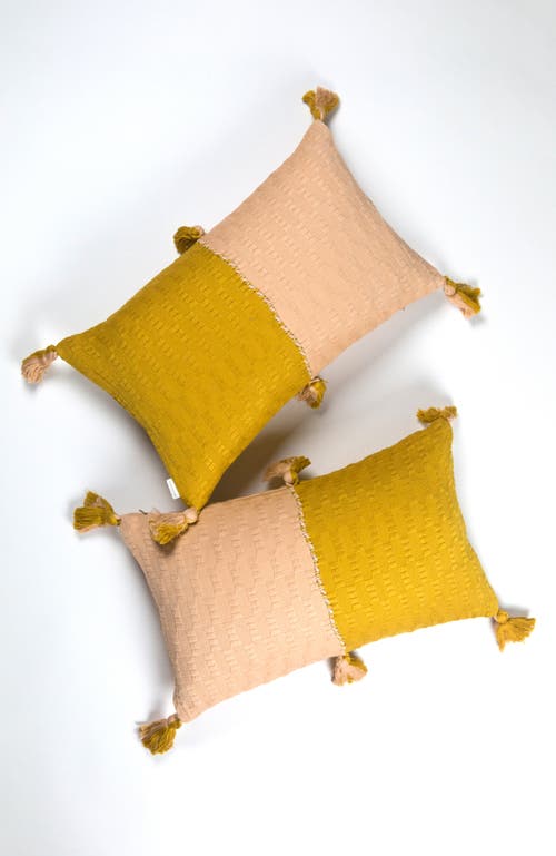 ARCHIVE NEW YORK ARCHIVE NEW YORK ANTIGUA COLORBLOCKED HANDWOVEN COTTON THROW PILLOW | 12X20 