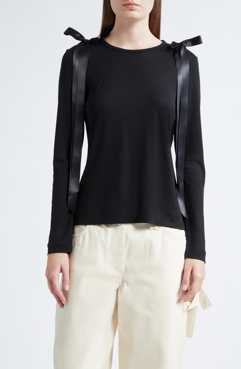 Bow Ribbon Tail Long Sleeve T-Shirt