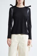 Simone Rocha Bow Ribbon Tail Long Sleeve T-Shirt