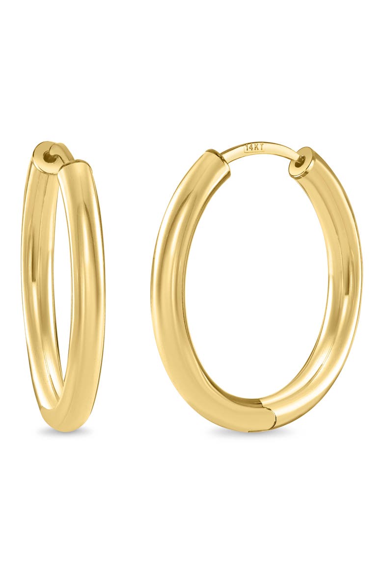 14k Gold Hoop Earrings, Main, color, 14KY