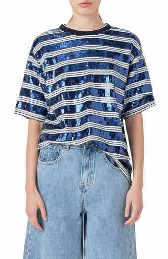 Sequin Stripe Top