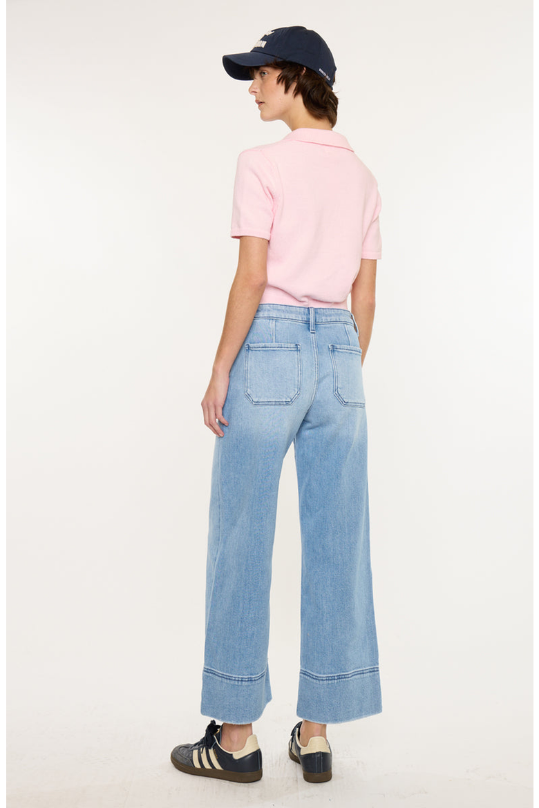 Darla High Rise Cropped Wide Leg Jeans, Alternate, color, Medium Wash