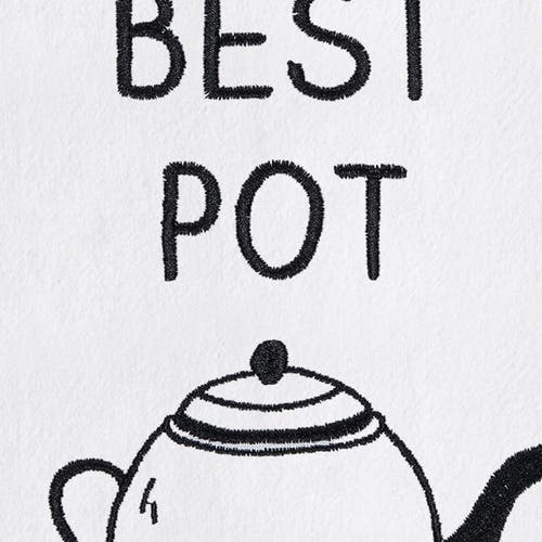 C & F Home C&f Home Best Tea Pot Kitchen And Bathroom Embroidered Hand Towel In Black