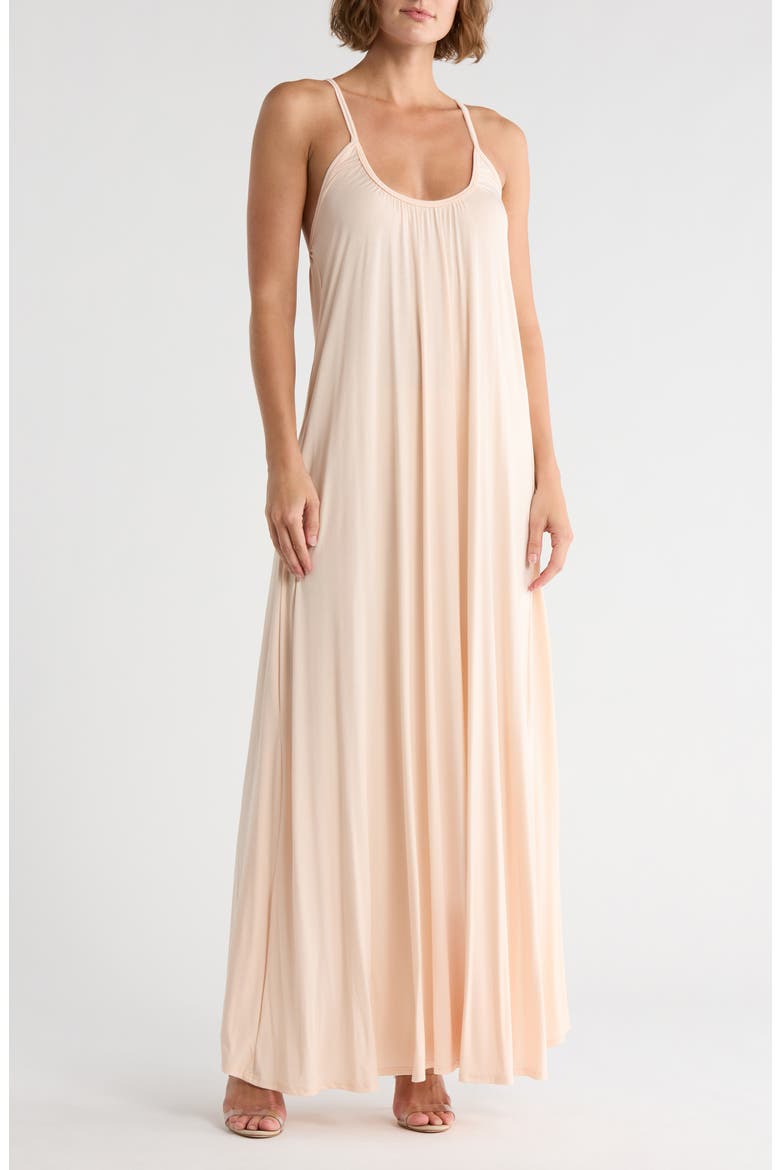 Scoop Neck Maxi Dress, Main, color, LINEN